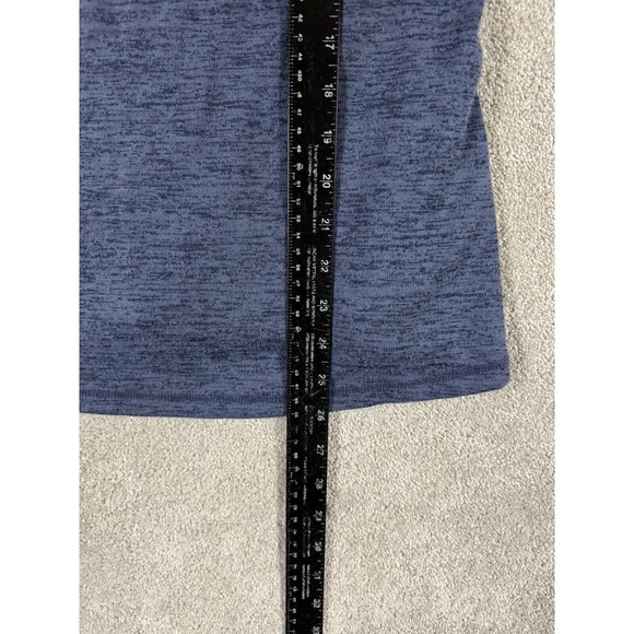 Athleta Womens Medium Blue Blissful Sharkbite Shale Heather Pullover Knit - Picture 7 of 8